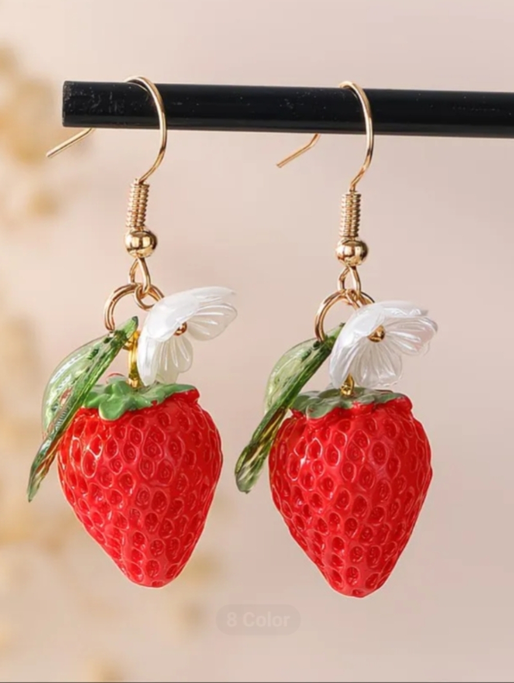 Colorful Fruit Dangle Earrings - Assorted Fruit Styles - Picture 2 of 7